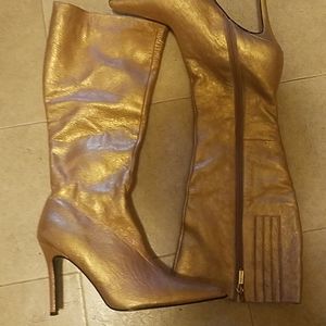 Colin Stuart brushed gold tall boots